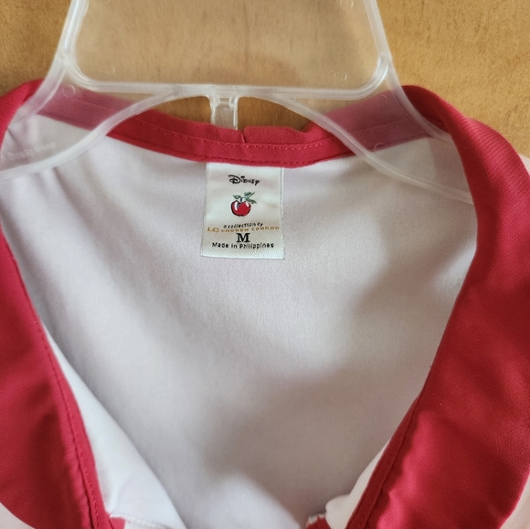 Disney Collection Lauren Conrad Lined Sheer Sleeveless Collared Shirt Red Roses - Picture 3 of 4